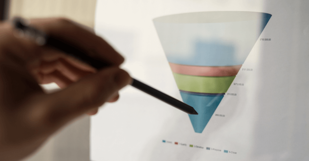 Picture of a funnel on a screen