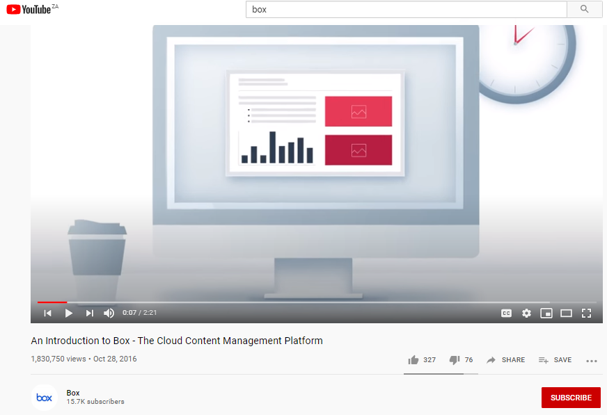 b2b software marketing videos box youtube screenshot