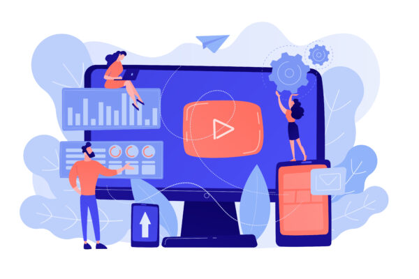 youtube campaign concept vector illustration.